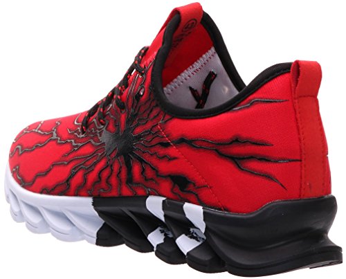 BRONAX Zapatos para Correr en Montaña y Asfalto Aire Libre y Deportes Zapatillas de Running Padel para Hombre Negro Rojo 39