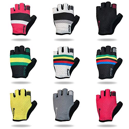 Bruce Dillon Guantes de Ciclismo de Medio Dedo Guantes Deportivos de Nylon Neutro Guantes de Bicicleta de Carretera - Pic Color XL