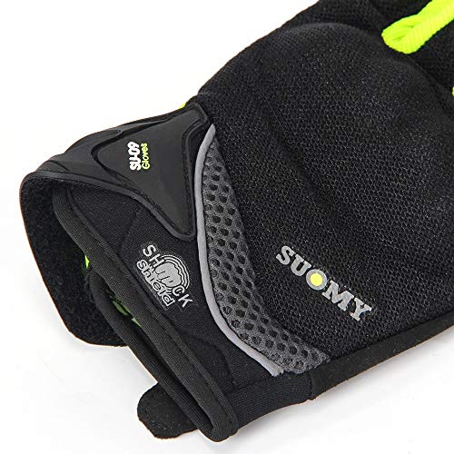 Bruce Dillon Guantes de Moto Guantes de Moto de Carreras para Hombre Guantes de conducción de Motocross Guantes de Verano Transpirables para Dedo Completo - SU-10 Negro X XXL