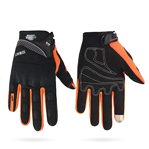 Bruce Dillon Guantes de Moto Guantes de Moto de Carreras para Hombre Guantes de conducción de Motocross Guantes de Verano Transpirables para Dedo Completo - SU-10 Negro X XXL