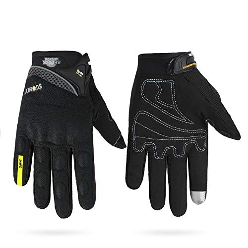 Bruce Dillon Guantes de Moto Guantes de Moto de Carreras para Hombre Guantes de equitación de Motocross Guantes Transpirables de Verano para Dedo Completo - Negro 2 XM