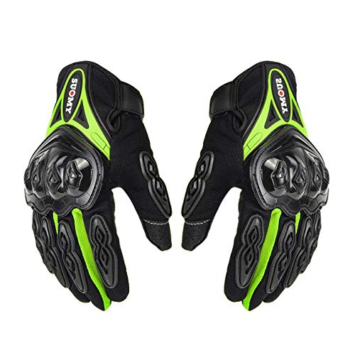 Bruce Dillon Guantes de Moto Guantes de Moto de Carreras para Hombre Guantes de Moto de Motocross Guantes Transpirables de Verano para Dedo Completo -   Verde X XXL