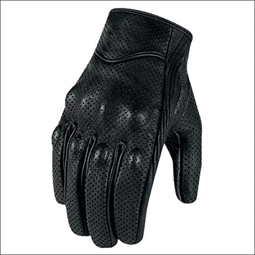 Bruce Dillon Guantes de Moto Pantalla táctil Guantes de Montar genuinos Masculinos Guantes de Moto de Carreras Guantes de Moto - XLX Perforado