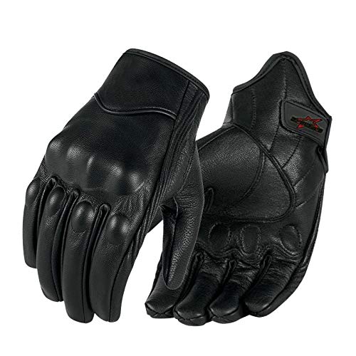 Bruce Dillon Guantes de Moto Pantalla táctil Guantes de Montar genuinos Masculinos Guantes de Moto de Carreras Guantes de Moto - XLX Perforado