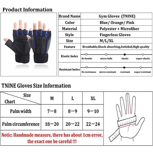 Bruce Dillon Guantes Deportivos de Gimnasia Deportiva Entrenamiento físico Culturismo Ejercicio Conjunto de muñecas Guantes Deportivos Hombres y Mujeres - Naranja XL