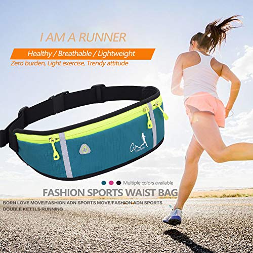 BRZSACR Running Belt Bumbag Fanny Pack Waterproof Flip Belt Adjustable Fitness Waist Bum Pouch Bag Compatible with iPhone Series Samsung S/Note Phone,for Men Women Outdoor Gym Sports Travel (Azul)