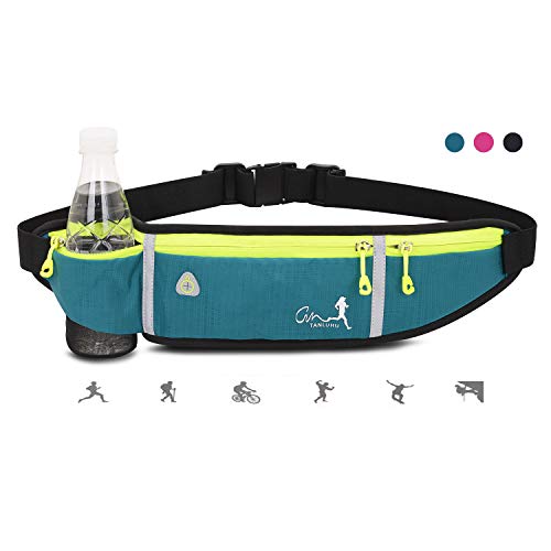 BRZSACR Running Belt Bumbag Fanny Pack Waterproof Flip Belt Adjustable Fitness Waist Bum Pouch Bag Compatible with iPhone Series Samsung S/Note Phone,for Men Women Outdoor Gym Sports Travel (Azul)