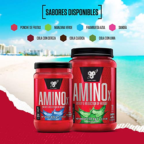 BSN Nutrition Amino X, Suplementos Deportivos BCAA Polvo con Aminoacidos Esenciales y Vitamina D, Aminoacidos BCAA para Musculacion, Ponche de Frutas, 30 Porciones, 435g