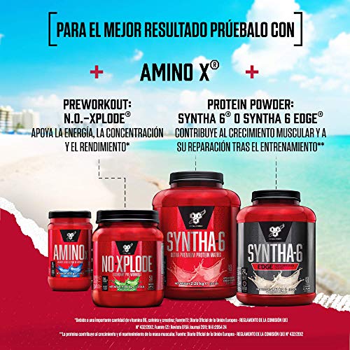 BSN Nutrition Amino X, Suplementos Deportivos BCAA Polvo con Aminoacidos Esenciales y Vitamina D, Aminoacidos BCAA para Musculacion, Sandía, 30 Porciones, 435g