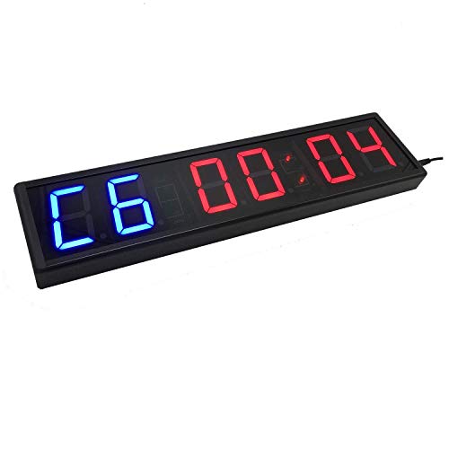 BTBSIGN Temporizador de intervalos LED para Fitness, Gimnasio, Cuenta Regresiva/cronómetro con Mando a Distancia de 3 Pulgadas