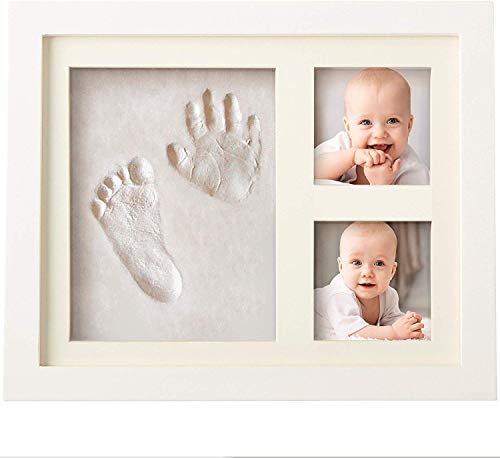 Bubzi Co Set de Marco de fotos y Huellas de bebé en Arcilla – Recuerdo de las huellas de mano y pie – Regalos para bebes – Set de modelado ideal decoración de habitación bebé o regalo de baby shower