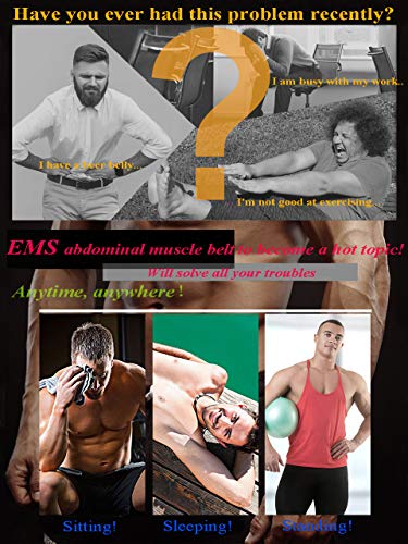 BuFan Electroestimulador Muscular Abdominales, 6 Modos y 10 Niveles de Intensidad EMS Estimulador Muscular con 20 PCS Reemplazo Gel Pad para Abdomen/Cintura/Pierna/Brazo