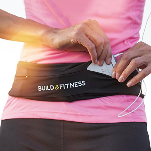 Build and Fitness Cinturón de Correr y Aptitud Cinturón, Funda Cinturón con Clip Para Llaves, Adapta Tu Iphone 6,7,8 Plus, X. Unisexo. Para Gimnasio