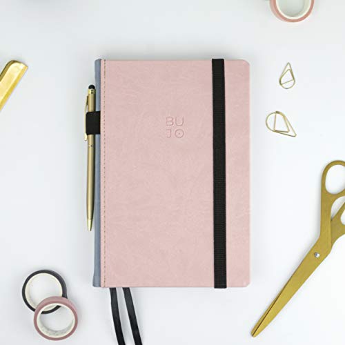 Bullet Journal - BUJO Colors Pink - Takenote A5 Cuaderno de Tapa Dura Polipiel - Papel Grueso Premium (Pink)