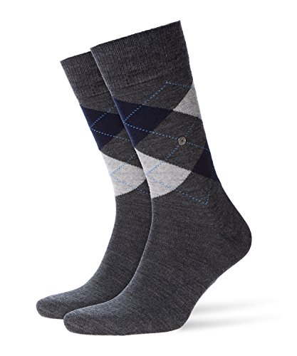 Burlington Edinburgh Argyle Muster Baumwolle 1 Paar Calcetines, Gris (Rock/Limelight 3194), 7-10 (Talla del fabricante: 40-46) para Hombre