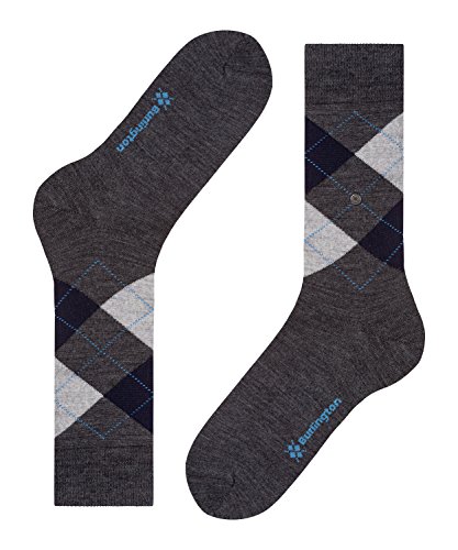 Burlington Edinburgh Argyle Muster Baumwolle 1 Paar Calcetines, Gris (Rock/Limelight 3194), 7-10 (Talla del fabricante: 40-46) para Hombre