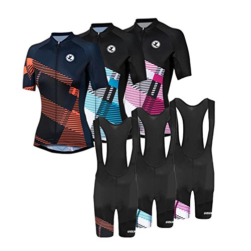 BurningBikewear Uglyfrog Manga Corta Maillot+Trägerhosen Cycling Anzüge Ciclismo De Mujer Verano Ropa De Triatlon Transpirables DXWZ05