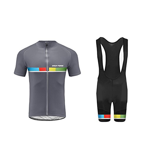 BurningBikewear Uglyfrog Mens Ciclismo Jersey Team Ciclismo Ropa Jersey Bib Shorts Kit Camisa de Secado rápido Ropa al Aire Libre de la Bicicleta DXMZ12