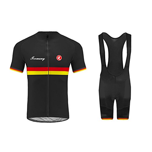 BurningBikewear Uglyfrog Mens Ciclismo Jersey Team Ciclismo Ropa Jersey Bib Shorts Kit Camisa de Secado rápido Ropa al Aire Libre de la Bicicleta Selección Nacional GQZ04