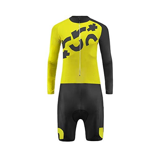 BurningBikewear Uglyfrog Skinsuit Maillot Ciclismo Manga Larga Ropa Ciclismo Hombres Bodies con 3D Gel Pad Pantalones Cortos Outdoor Sets Triatlón Cómodo LTFX02