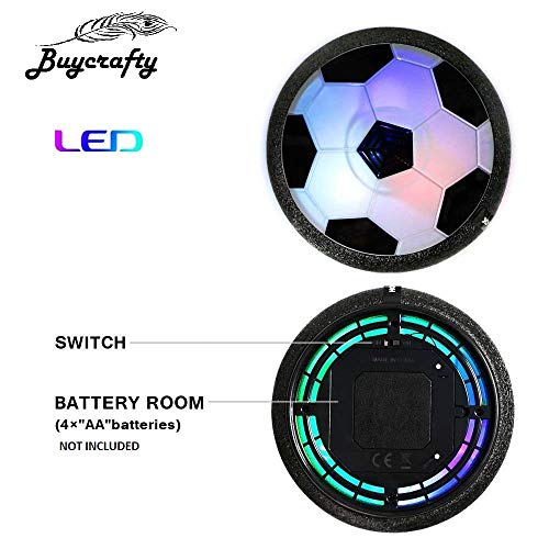 Buycrafty Kids Toys Air Power Soccer Ball Football Disk with LED Light Foam Bumper