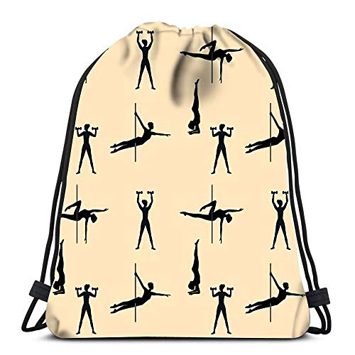 BXBX Mochila con cordón Deporte Mujer Baile con Barra Ejercicio Mancuernas Soporte en la Cabeza Arte Creativo Moderno Durable para Llevar