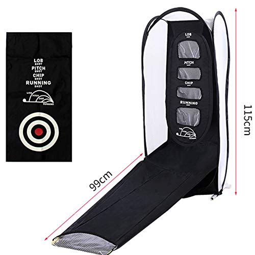 BYBYC Las jaulas portátiles Plegable Golf Chipping del cabeceo Cubierta Exterior Golf Swing de Golpear la práctica del Golf Net Fácil Material Entrenamiento,Net + Pad + P Rod + 6 Balls