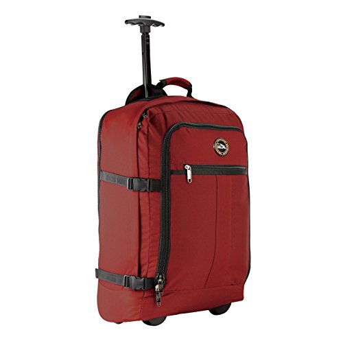 Cabin Max Maleta con Ruedas, Maletas de Viaje Cabina 55x40x20, Convertible en Mochila – Equipaje con Ruedas de 44 litros y 1,7 kilogramos de Peso (Oxide Red)