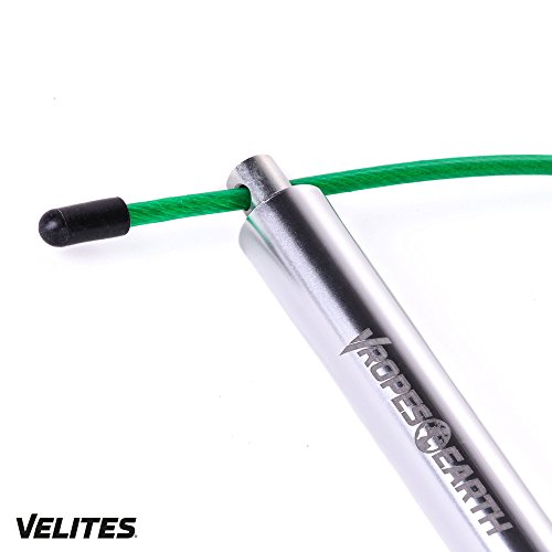 Cable de Repuesto para comba de Saltar de Crossfit, Fitness y Boxeo Ideal para Saltos Dobles | PVC Verde y Acero de 4 mm para Vrope Earth by VELITES