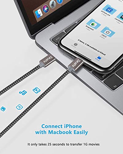 Cable USB C a Lightning Cable 1.5 M [Apple MFI certificado] Nailon Trenzado,PD de Carga Rápida para iPhone SE 2020/12/12 Pro/12 Pro MAX/11/11 Pro/11 Pro MAX/,iPad Pro (para Uso con Cargadores Tipo C)