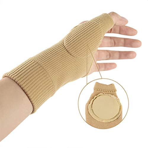 CADANIA Sports Pulgar Muñequera Almohadilla de Silicona Funda de compresión Compresión para aliviar el Dolor Negro L