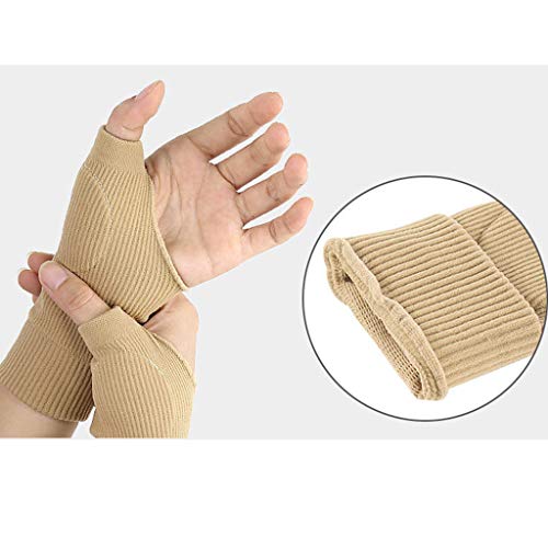 CADANIA Sports Pulgar Muñequera Almohadilla de Silicona Soporte de compresión Manga para Alivio del Dolor Nude L