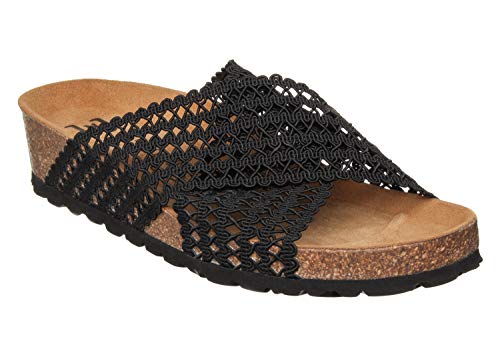 Cadiz - Sandalias (Malla), Color Negro, Talla 40 EU