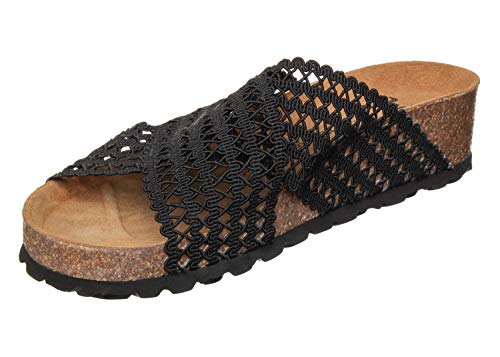 Cadiz - Sandalias (Malla), Color Negro, Talla 40 EU