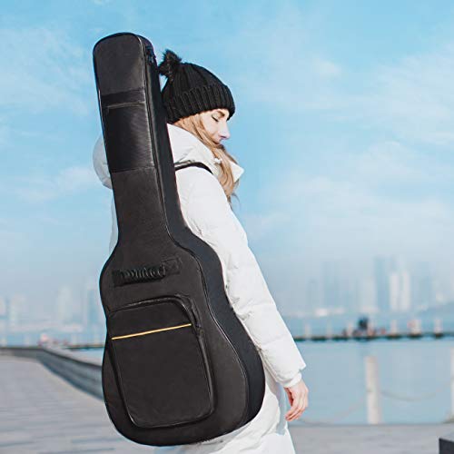 CAHAYA Funda de Guitarra Universal Acolchada Versión Actualizada de 8mm con 2 Bolsillos para Guitarra Acústica y Clásica con Tamaño Más Grandes para Guitarra de 39/40/41 Pulgadas