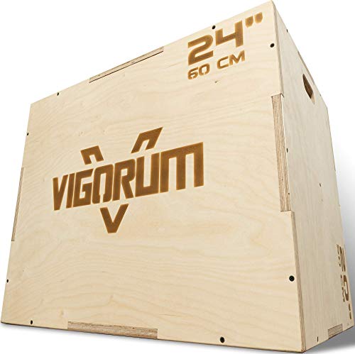 Cajón pliometrico de madera - step fitness de fácil montaje y alta durabilidad – Caja crossfit redondeada para un esfuerzo máximo totalmente seguro