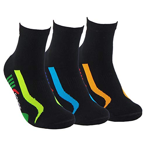 Calcetines (3 Pares) de RUNNING, CICLISMO, TENIS, PADEL,… Calcetines SIN COSTURAS unisex con puntera y talón reforzados. Calcetines tobilleros de deporte. Anti-rozaduras y con gomas anti-presión.