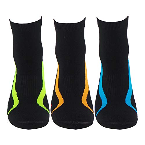 Calcetines (3 Pares) de RUNNING, CICLISMO, TENIS, PADEL,… Calcetines SIN COSTURAS unisex con puntera y talón reforzados. Calcetines tobilleros de deporte. Anti-rozaduras y con gomas anti-presión.