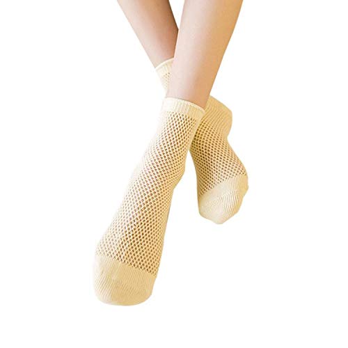 Calcetines cortos de malla para mujer con volantes y malla