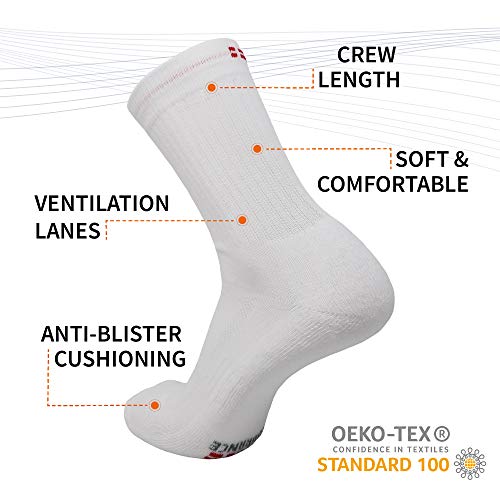 Calcetines de Tenis Performance Crew 3 Pares (Blanco, EU 39-42)