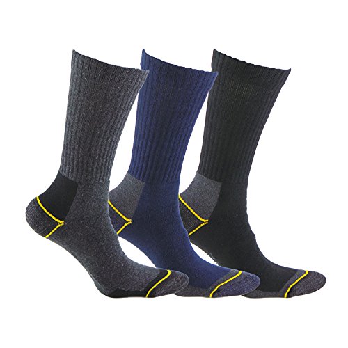 Calcetines de TRABAJO (3 pares) SIN COSTURAS para todo el año, con talón y puntera reforzados, ideal para el uso con calzado de seguridad y para situaciones de frío y humedad.