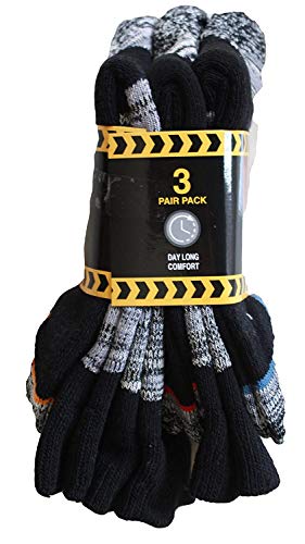 Calcetines de trabajo, Insignia, para hombre, 12 pares, muy resistentes, para actividades de mecánica, construcción, trabajo en almacén Negro INSIGNIA ORGINAL