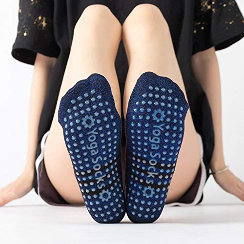 Calcetines De Yoga Deportivos, 3 Pares De Zapatos De Mujer Banda De Cuello Antideslizante De PVC Calcetines De Algodón De Pie Paralelo, Adecuados Para Calcetines De Ballet De Pilates De Interior,3