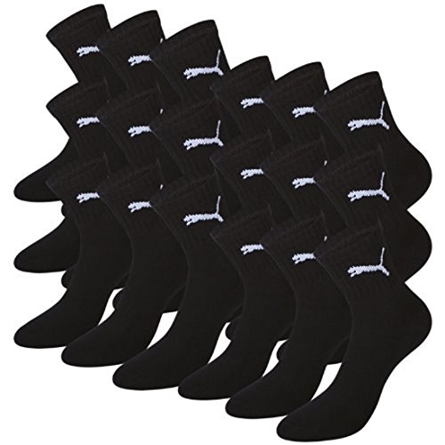 Calcetines deportivos Basic Short Crew de Puma, unisex, mezcla de colores,9 pares Negro 43/46