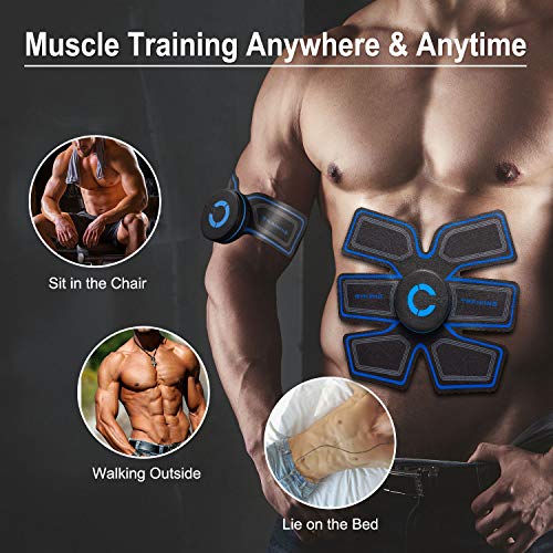 Cali Jade EMS Muscle Trainer, Abs Muscle Stimulator Abdominal Muscle Toner Gym Workout y Home Fitness Training Belt para Hombres y Mujeres con 10 Almohadillas de Gel