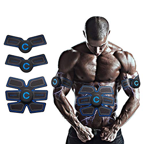 Cali Jade EMS Muscle Trainer, Abs Muscle Stimulator Abdominal Muscle Toner Gym Workout y Home Fitness Training Belt para Hombres y Mujeres con 10 Almohadillas de Gel