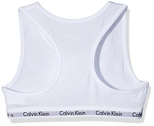Calvin Klein 2pk Bralette Bóxer, White/Black 908, Large (10-12 años) para Niñas