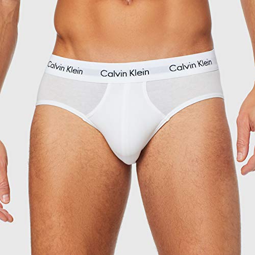 Calvin Klein 3P Hip Brief, Calzoncillos para Hombre (3 unidades), Blanco (White), Medium
