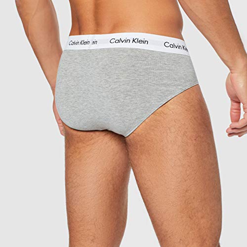 Calvin Klein 3P Hip Brief, Calzoncillos para Hombre (3 unidades), Multicolor (Blanco/Gris/Negro 998), Large