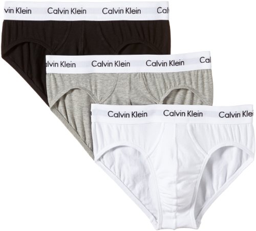 Calvin Klein 3P Hip Brief, Calzoncillos para Hombre (3 unidades), Multicolor (Blanco/Gris/Negro 998), Large